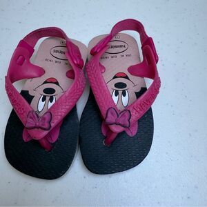 Havaianas Flip Flops Baby Size 4C Girl Toddler Mini Mouse Pink